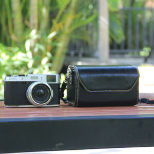 Leather Camera Bag Cover For Nikon J1 Leica D-LUX Canon G5X Fujifilm X100V X100F