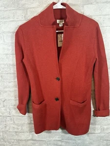 NWT J Crew Women Sweater Knit Blazer Jacket Size XXS Orange Preppy Office - Picture 1 of 7