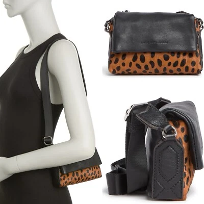Bandolera de cuero Aimee Kestenberg genuina pelo de becerro guepardo correas ajustables Foto 1 de 4