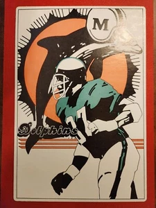 1974 Fleer Big Signs MIAMI DAUPHINS rare vintage 8" x 11,5" **super cadeau** - Photo 1 sur 4