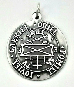 Amulett der 4 Erzengel  925 Sterling Silber 27 mm Ø Talisman  Transformation - Bild 1 von 2