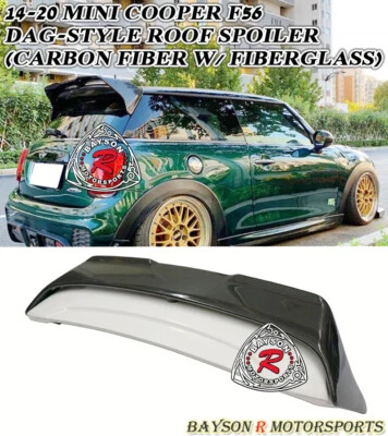 Fits 14-24 Mini Cooper F56 3dr Hatchback DAG-Style Roof Spoiler (Carbon) w/ FRP — 第 1/4 张图片