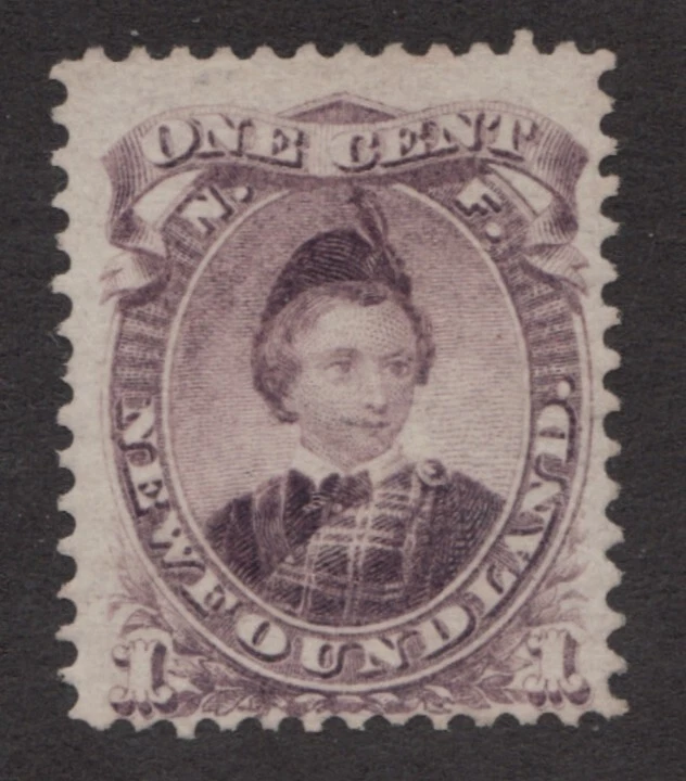 1871 Newfoundland Sc# 32 - 1¢ Violet, Edward VII as Prince of Wales, MH Cv$175 - Image 1 of 1