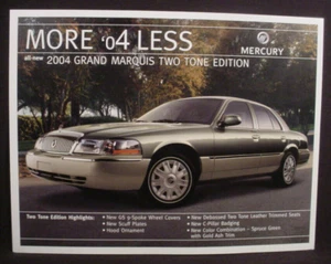 2004 MERCURY GRAND MARQUIS TWO TONE EDITION - 2 SIDED SALES FLYER - Picture 1 of 1