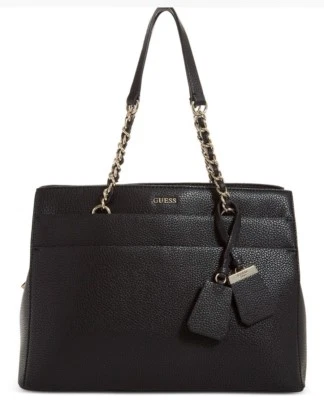 New GUESS  Katiana Chain Strap Girlfriend Shoulder Bag black triple compartment - Image 1 of 3