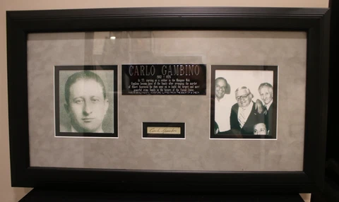 Carlo Gambino ~ Signed Autographed Check Cut Display Mafia Crime Boss ~ JSA LOA Cover