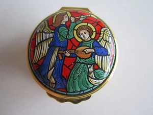 1998 HALCYON DAYS ENAMEL CHRISTMAS BOX - IN THE BOX WITH CERTIFICATE - MINT COND - Picture 1 of 8