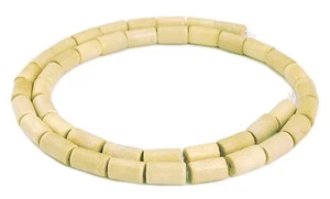 Ambaba-White Pearl Strand Roll Tube 10x6mm Natural White Flower Design - Picture 1 of 1