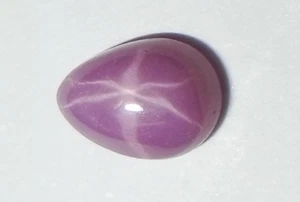 Opaque Star Ruby Pear 7x5 mm Cabochon 6 Rayed Lab-created Stone 1 piece Lot - Picture 1 of 11
