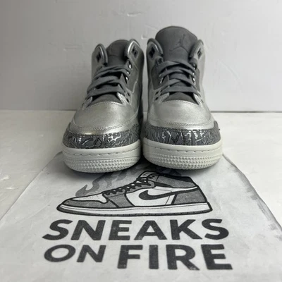 Air Jordan 3 Retro Premium METALLIC SILVER Chrome AA1243-020 size 10.5 / 9 Men’s - Image 1 of 4