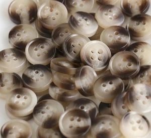 100 PCS 11.5mm White Black Small Round Resin Buttons, 4 Hole Flatback, Crafts - Picture 1 of 5