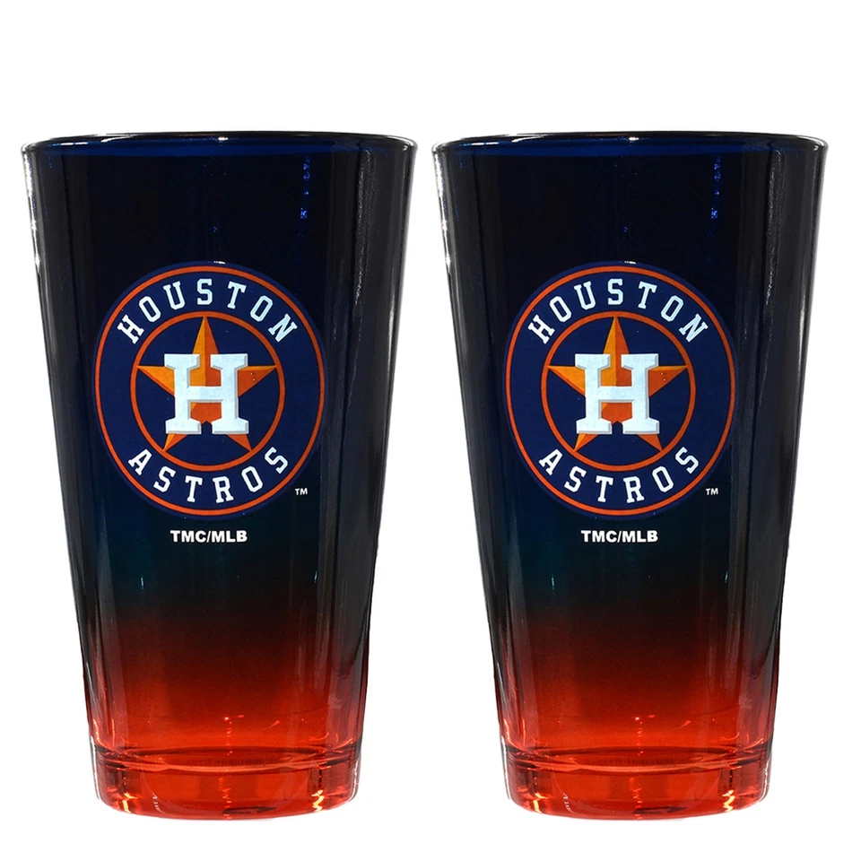 The Memory Company Houston Astros Two-Pack 16oz. Ombre Pint Glass Set - Image 1 of 1