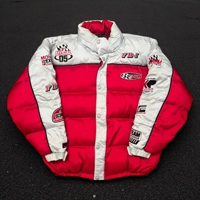 VTG 90s Y2K FUBU Down Racing Puffer Jacket Streetwear XL Red/Gray THE COLLECTION - Image 1 of 4