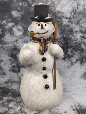Leo Smith Snowman Department 56 Our Town Folk Art Christmas Figure  Large 12" - Image 1 of 4