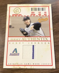 2005 Fleer Authentix GU RANDY JOHNSON Jersey General Admission Diamondbacks HOF - Picture 1 of 2