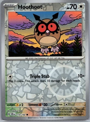 Hoothoot, SV07: Stellar Crown, 114/142, Common - Image 1 of 2