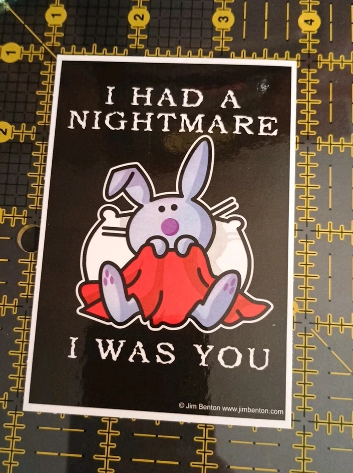 Happy Bunny Sticker Jim Benton Cute Funny Humor Vending Machine Sticker - Image 1 of 2