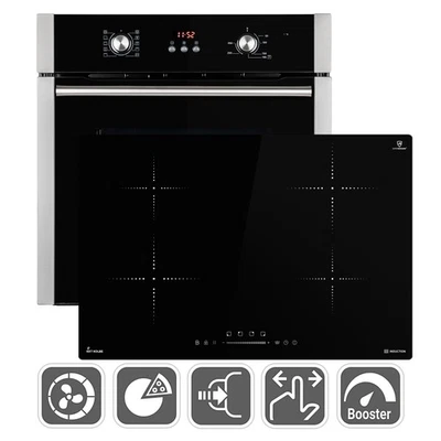 KKT KOLBE Autarkes Herdset: 60cm Einbaubackofen + 77cm Induktionskochfeld Grill Heißluft