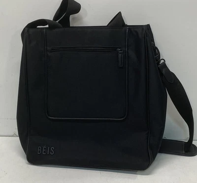 Beis Women' s Black Canvas Messenger Bag with Adjustable Strap - Image 1 of 4