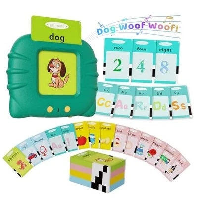 Toddler Toys Talking Flash Cards for 1 2 3 4 5 6 Year Old Boys and Girls, Green - Image 1 of 4