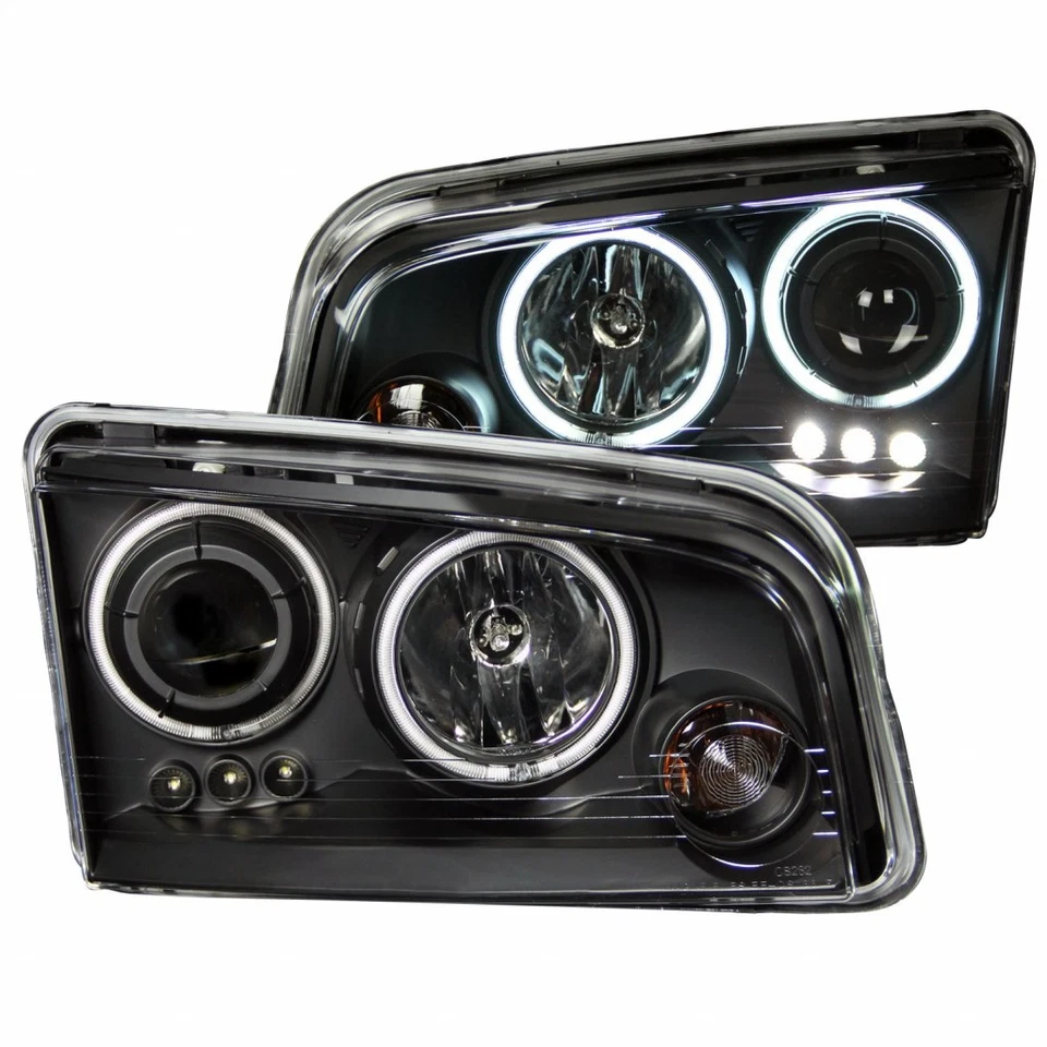 ANZO For Dodge Charger 2006-2010 Projector Headlights w/ Halo Chrome CCFL Foto 1 de 4