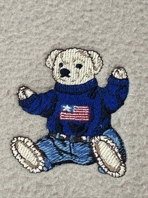 "Manta Ralph Lauren Polo Bear polar para tirar látigo puntada bronceada 50x60""" Foto 1 de 4