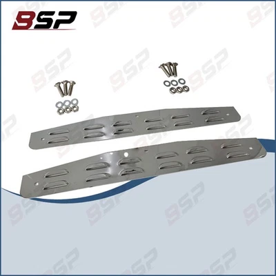 24"x4" Semi Truck Mud Flap Plates Stainless Steel Louvered Pair Universal Fit Foto 1 de 4