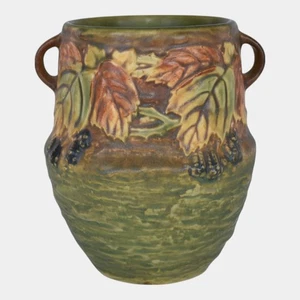 Roseville Blackberry Green 1932 Vintage Pottery Ceramic Flower Vase 572-6 - Picture 1 of 6