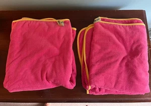 NEW Lot Of 2 Norwex Kids Bath/Beach Towel Pink Yellow Baclock MSRP $80 - Picture 1 of 3