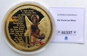 Medaille 70mm - Die Wacht am Rhein - vergoldet/Koloriert - Bild 1 von 2