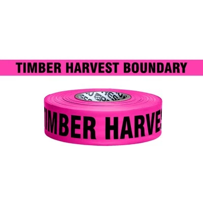 Presco Printed Flagging Tape: 1-1/2 in. x 50 yds. (Neon Pink/Black TIMBER HARVES