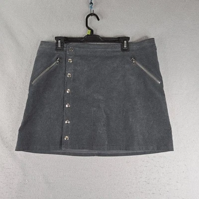 Falda de pana Kuhl para mujer XLarge gris frontal a presión mini bolsillos elásticos con cremallera Foto 1 de 4