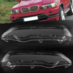 Left & Right Car Headlight Headlamp Lens Cover Fit For BMW X5 E53 2000-2003 New - Picture 1 of 5