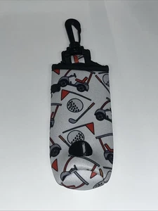 Borsa da golf in neoprene portatile 3 palline cintura marsupio porta maglietta bianco e rosso - Foto 1 di 2
