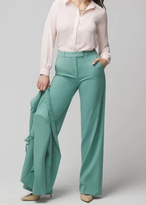 Pantalones Pantalones WHITE HOUSE BLACK MARKET Verde Agave LUNA Pierna Ancha 12 Foto 1 de 4