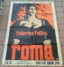 ROMA FEDERICO FELLINI  MANIFESTO ORIGINALE 1ED 1972