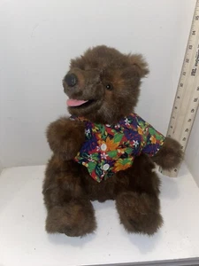 Disney Parks Grizzly Bear Brown Plush Hidden Mickey Stuffed Animal, BAB Shirt - Picture 1 of 4