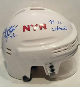 Stephane Matteau Signed NY Rangers Mini-helmet Inscribed - JSA WITNESSED COA - Picture 1 of 7