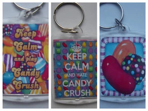 Candy Crush / Trainstation/ games, Photo Keyrings / bag tag, clear plastic, - Picture 1 of 5