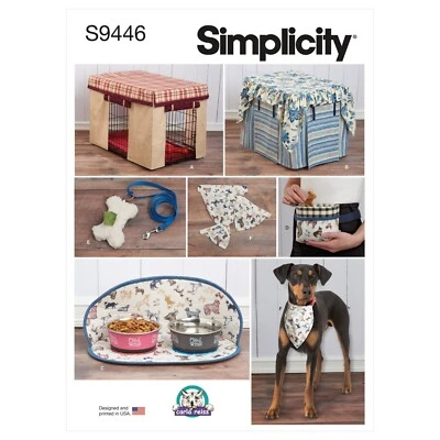 SIMPLICITY 9446 PET DOG CAGE COVER Sewing Pattern includes ACCESSORIES - Image 1 of 4