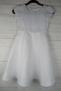 Lavender Girl's White 'Flower Girl' Dress Size 7 - Picture 1 of 5
