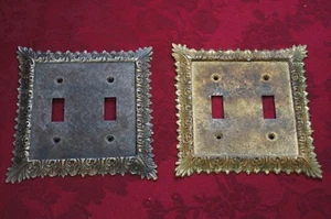 VTG. DOUBLE TOGGLE SWITCH PLATE COVERS: SET OF 2 - Picture 1 of 2