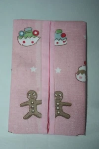 Sophie Allport ~ GINGERBREAD MAN ~ cute tissue/hankie holder 100% cotton ~ pink - Picture 1 of 2