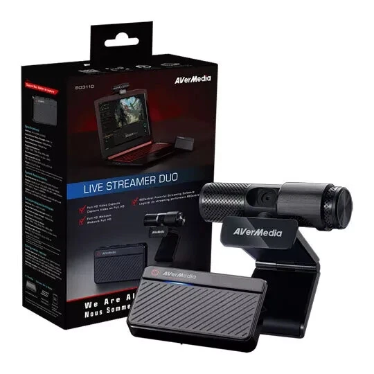 AVerMedia Live Streamer DUO, HD USB Capture/Streaming Card + Webcam, 1080p60 Cap - Image 1 of 1