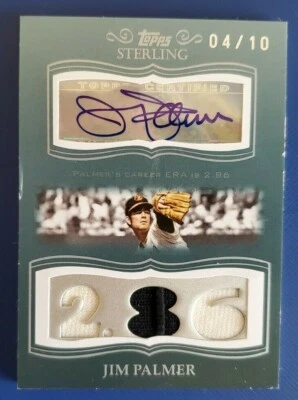 2008 TOPPS STERLING CAREER STATS AUTOGRAPH RELICS JIM PALMER #04/10!!   ORIOLES - Image 1 of 2