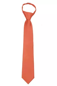 Corbata con cremallera sólida de coral para hombre bodas escuela de negocios ocasión - Imagen 1 de 2