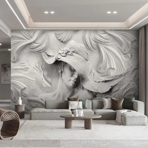Fotomural no tejido papel pintado murales efecto 3D relieve de yeso mujer con sombrero 12059 - Imagen 1 de 4