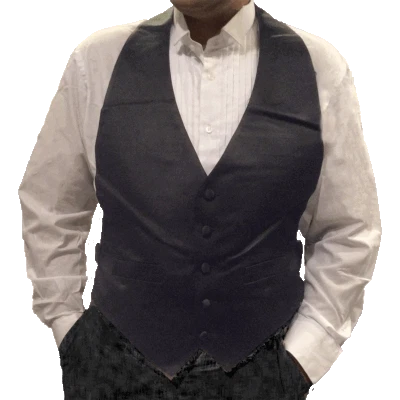 One Dozen (12) Mens Black Backless Cloth Tuxedo Vests (LG 36-46) - Image 1 of 2