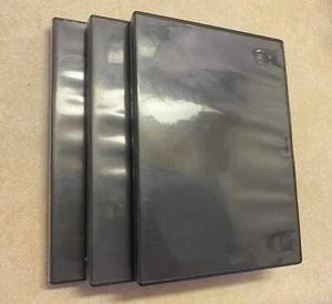 3 Standard Black DVD 1-disc Replacement Cases 14mm Premium Shell Case - Picture 1 of 2