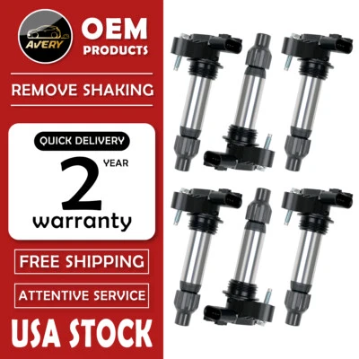 Pack of 6 Ignition Coils for Chevy Traverse Cadillac ATS CTS GMC Acadia UF569 - Image 1 of 4